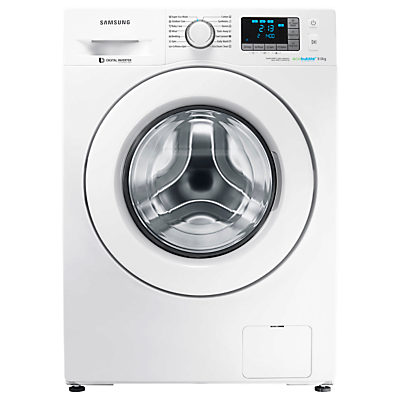 Samsung WF9EF5E3U4W/EU ecobubble™ Freestanding Washing Machine, 9kg Capacity, A+++ Energy Rating, 1400rpm Spin, White Samsung WF9EF5E3U4W/EU ecobubble™ Freestanding Washing Machine, 9kg Capacity, A+++ Energy Rating, 1400rpm Spin, White